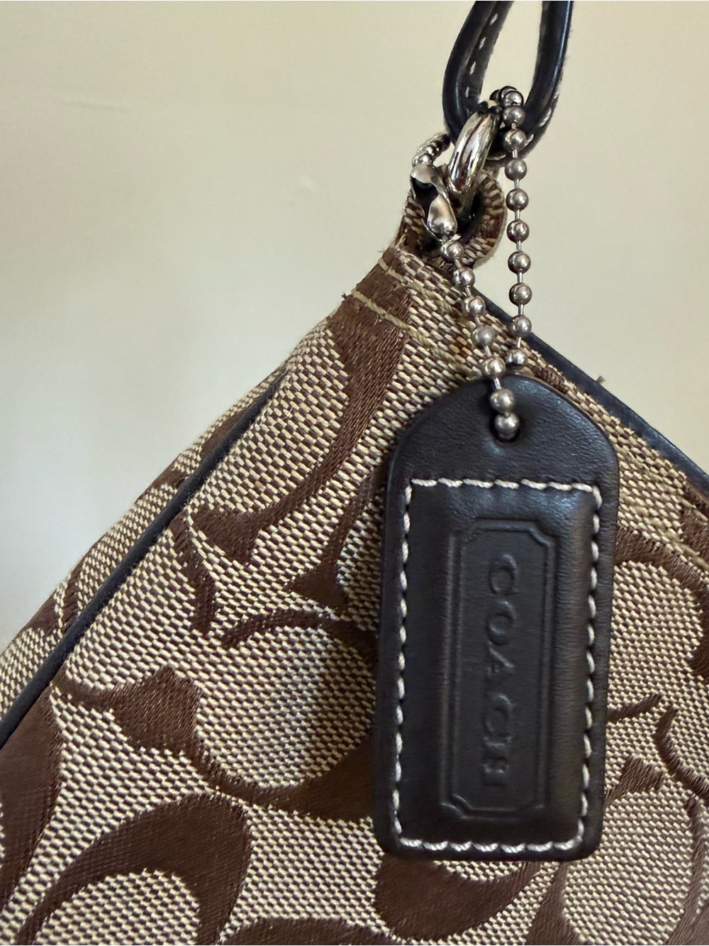 Coach Hamilton Brown Signature Monogram Shoulder Bag - Picture 8 of 9